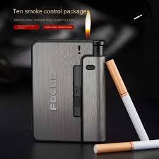 Metal Cigarette Case & Integrated Lighter