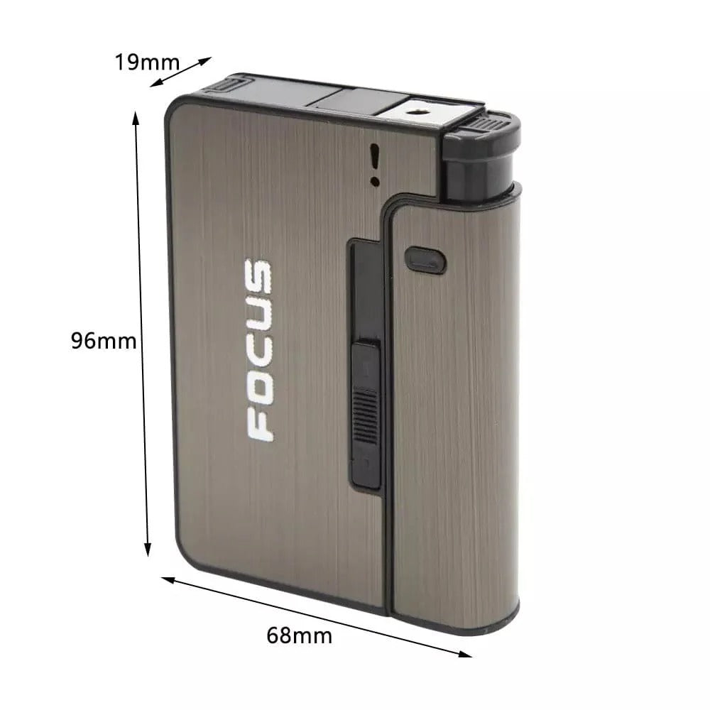 Metal Cigarette Case & Integrated Lighter