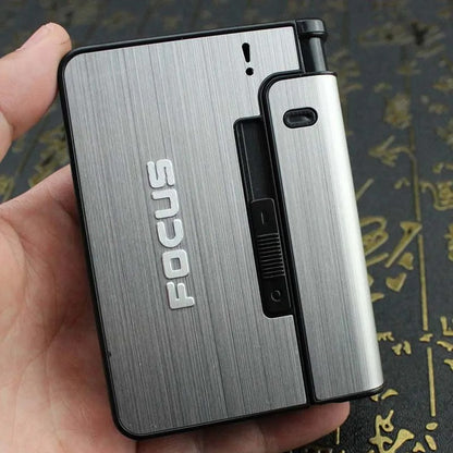 Metal Cigarette Case & Integrated Lighter