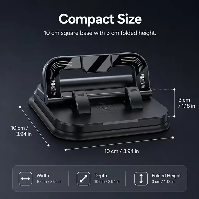 2-in-1 Car Mobile Phone Holder & Parking Number Plate Holder – Foldable Bracket - Image 2