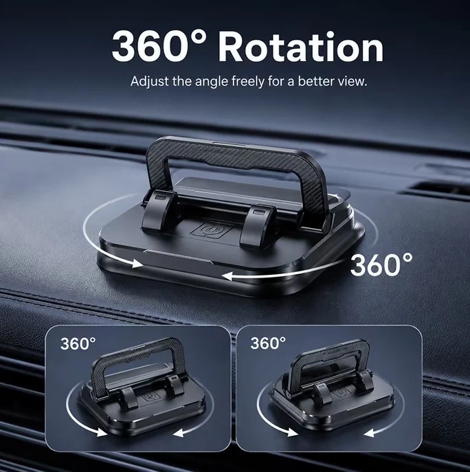 2-in-1 Car Mobile Phone Holder & Parking Number Plate Holder – Foldable Bracket - Image 4