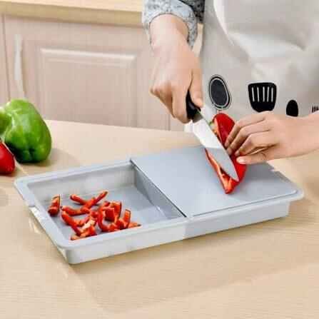 3 IN 1 Cutting Board With Sink Drainer And Storage1 3-in-1 Cutting Board with Sink Drainer & Storage Basket