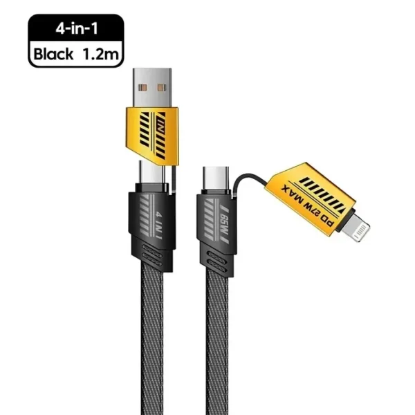 3-in-1 67W Fast Charging Cable for Mobile Phones – Pack of 1 2 3-in-1 Mobile Phone Charger 67W Fast Charging Cable – Pack of 1