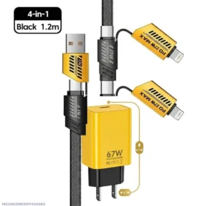 3-in-1 Mobile Phone Charger 67W Fast Charging Cable – Pack of 1