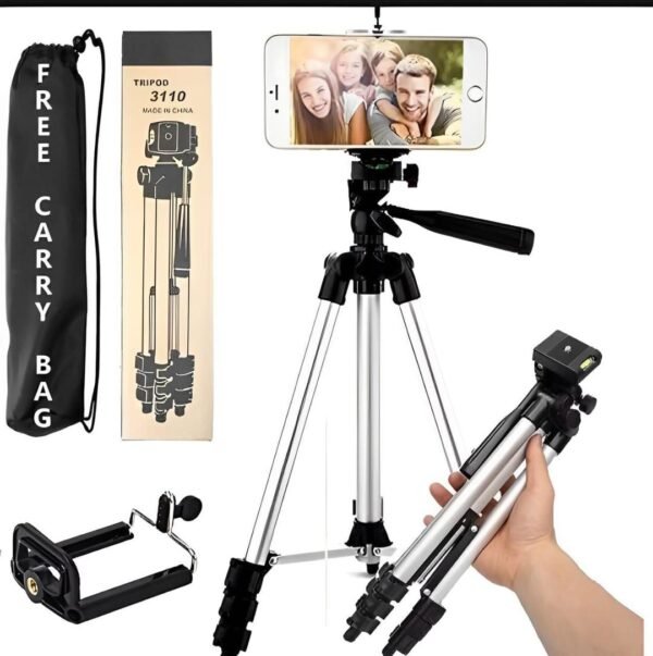 3.5ft Adjustable Tripod Stand for Mobile & Camera with Carry Bag 3.5ft Adjustable Tripod Stand for Mobile & Camera with Carry Bag