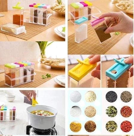 6 Pcs Seasoning Spice Set PP PS Plastic Kitchen Spice Containers 6-Piece Seasoning Spice Set – PP & PS Plastic Kitchen Spice Containers