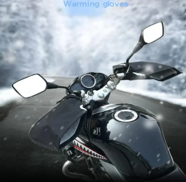 Winter Handle Gloves for Bikes – Black Fleece Warm Motorcycle Gloves