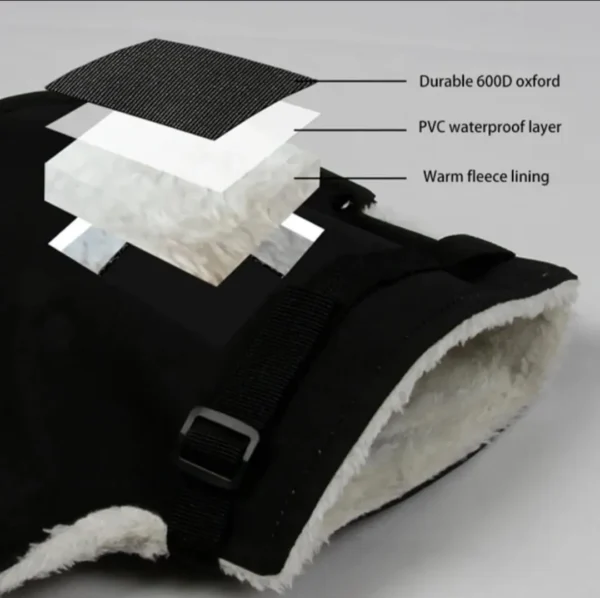 Winter Handle Gloves for Bikes – Black Fleece Warm Motorcycle Gloves
