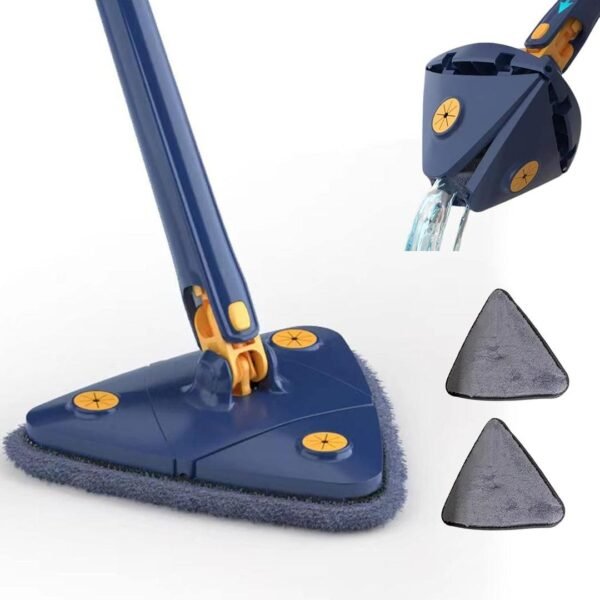 Blue Foldable Floor Mop – Space-Saving Home & Office Cleaning Tool 2 Blue Foldable Floor Mop – Lightweight Water-Saving Cleaning Mop for Home & Office