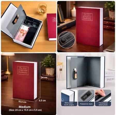 Dictionary Book Safe Hidden Lock Box for Money, Jewelry & Passport1 Dictionary Book Safe with Lock & Keys – Hidden Storage Box