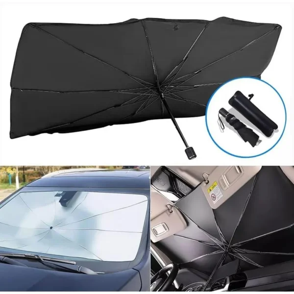Foldable Car Umbrella Sun Shade – UV Reflective Windshield Cover