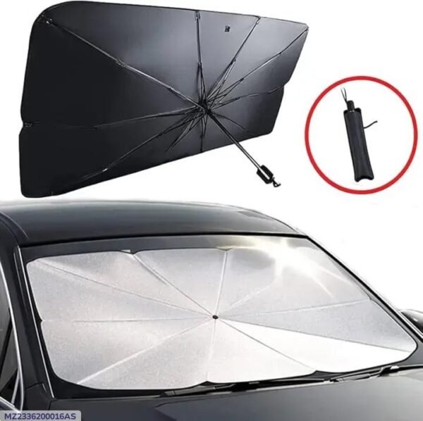 Foldable Car Umbrella Sun Shade – UV Reflective Windshield Cover