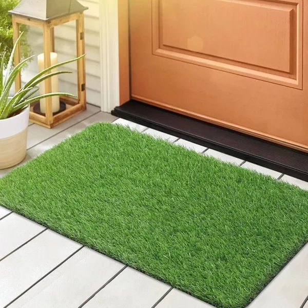Grass Door Mat – Non-Slip Dust & Dirt Trapping Entrance Mat for Home & Office 4 Green Grass Door Mat – Non-Slip Dustproof Entrance Mat for Home & Office
