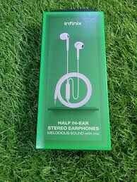 Infinix Half In-Ear Stereo Earphones with Microphone – Clear Sound & Comfortable Fit