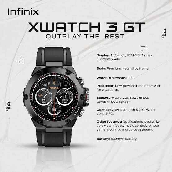 Infinix XWatch 3 GT Smartwatch XW3GT for Men & Boys | Original with 1-Year Brand Warranty - Image 2