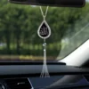 Islamic Rhinestone Oval Car Pendant with Drip Oil Design