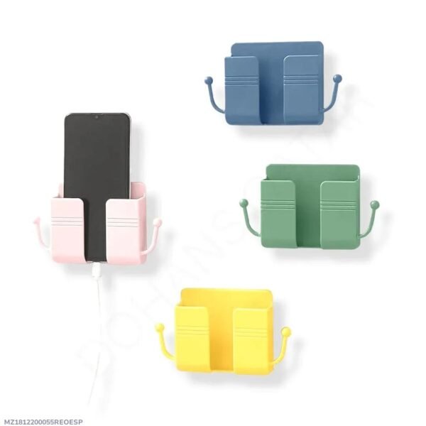 Multicolor Plastic Mobile Phone Holder Wall Mount – Space-Saving Phone Stand