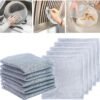 Silver Wired Dishwashing Cloth for Kitchen Cleaning2 Silver Wired Dishwashing Cloth for Kitchen Cleaning