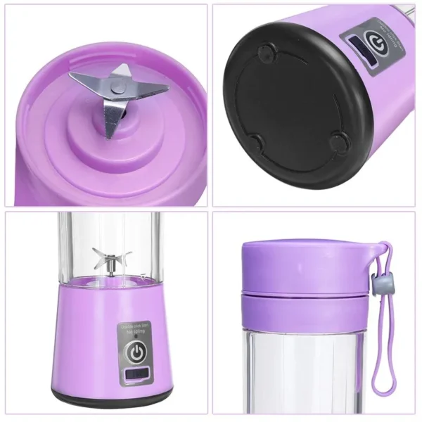 USB Rechargeable 6-Blade Portable Juicer Blender 380ml2 USB Rechargeable Juicer Blender – 6-Blade Portable Mini Blender 380ml