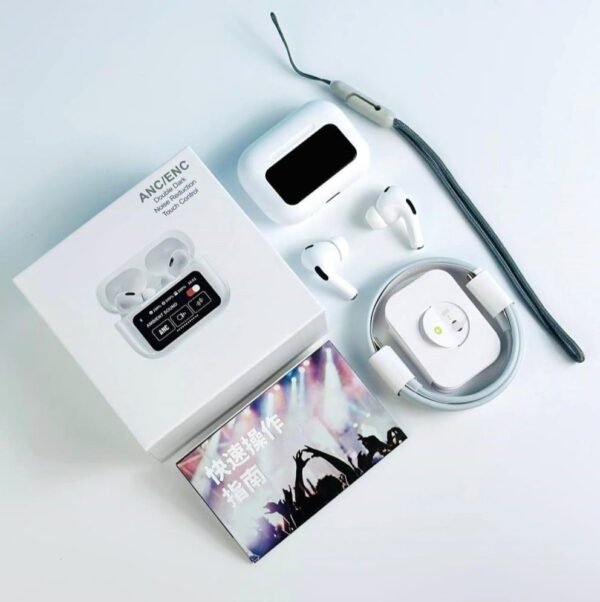 White ANC Wireless Earbuds with Bluetooth 5.0 and Touch Control1 ANC Wireless Earbuds White Bluetooth 5.0 with Touch Control