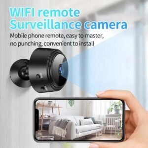 WiFi Remote Surveillance Camera Black ABS Wireless Security Camera WiFi Remote Surveillance Camera – Compact Wireless Security Camera